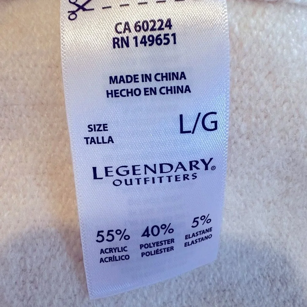 Legendary Outfitters Crewneck Sweater Women L Cream Minimalist Soft Girl Classic